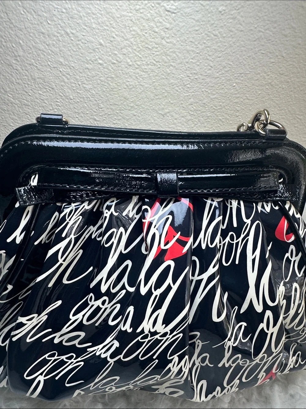 Like NEW Kate Spade RARE Novelty OOH LA LA Patent Shoulder Bag